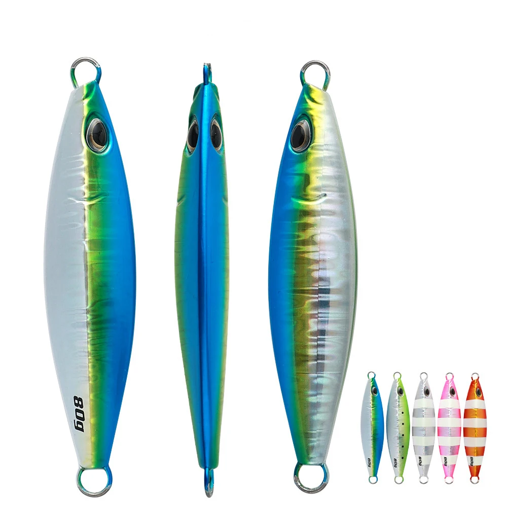 CASTFUN 60g 80g 100g Koika Jig Slow Pitch Metal Jigs Saltwater Fishing Lure Slow Fall Jigging Lure