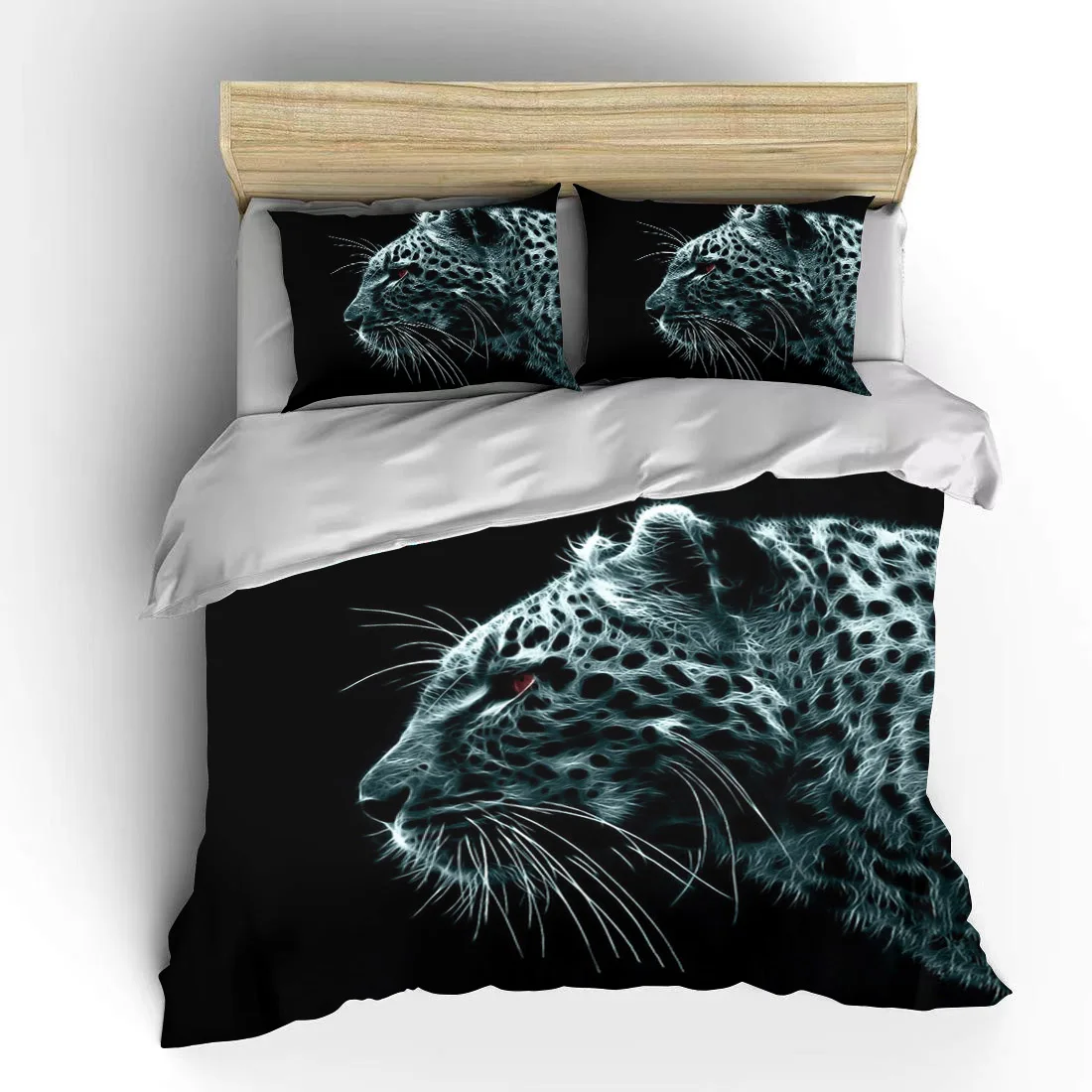 New 2023 Leopard Bedding Set 3D Print Animal Duvet Cover Black White Luxury Home Textiles Queen King Size For Adults Kids