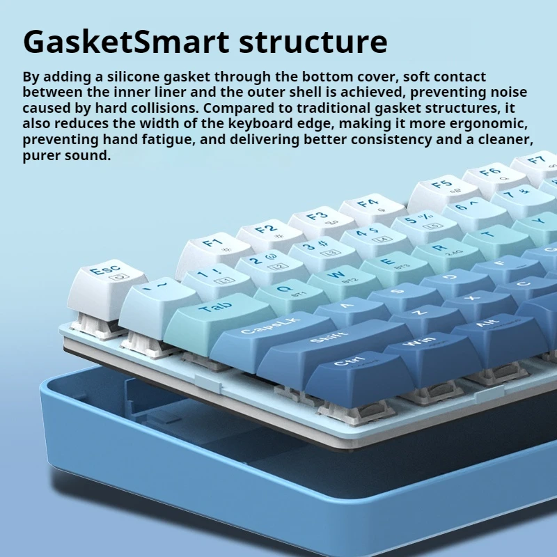 KS104 Mechanical Keyboard CSGO Customized Three Mode Connection Wireless Hot Swappable PBT Material Ergonomic Silky Touch Gasket