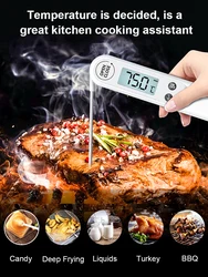 Waterproof Digital Instant Read Meat Thermometer With 4.6