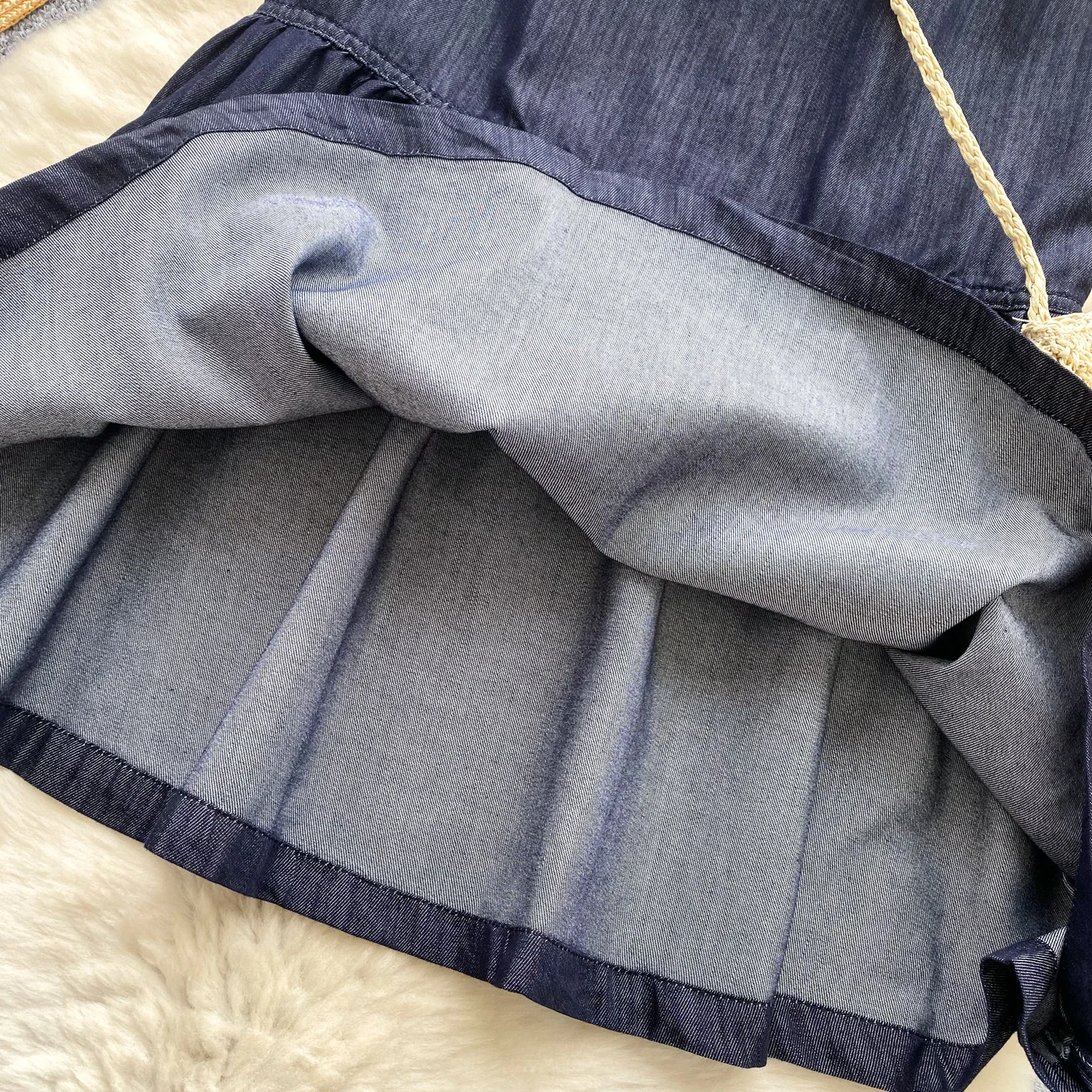 Robe mi-longue en Denim pour femmes, élégante, col rond, décontractée, courte, bleu foncé, manches débardeur, nouvelle collection été 2025 Chic