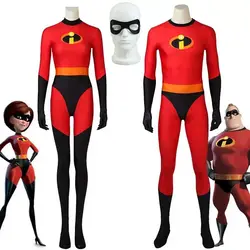 Adult Incredibles Cosplay Elastigirl Hulk Spider Family Adult Suit Jumpsuit Bodysuit Halloween Costumes for Women