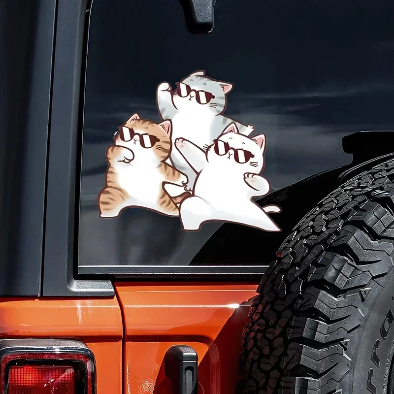 Adesivos de carro com padrão de gato fofo, adesivos de bloqueio de arranhões de carro, decalques de motocicleta, decalques de capacete, laptop, decalq
