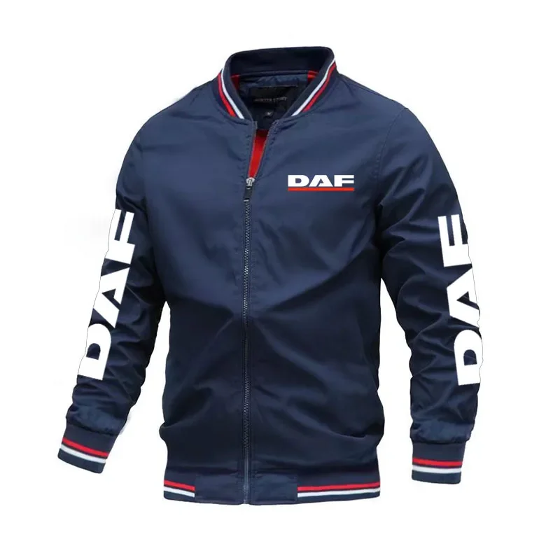 Jaqueta de motociclista masculina, jaqueta de beisebol, casaco, impressão de logotipo, Hip Hop, rua, casual, esportiva, outono, caminhão, DAF