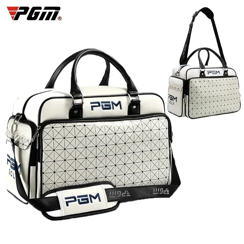 PGM Golf Bags Large Capacity Leather Golf Clothing Bags Waterproof Golf Shoes Bag Double Layer Sports Handbags YWB016