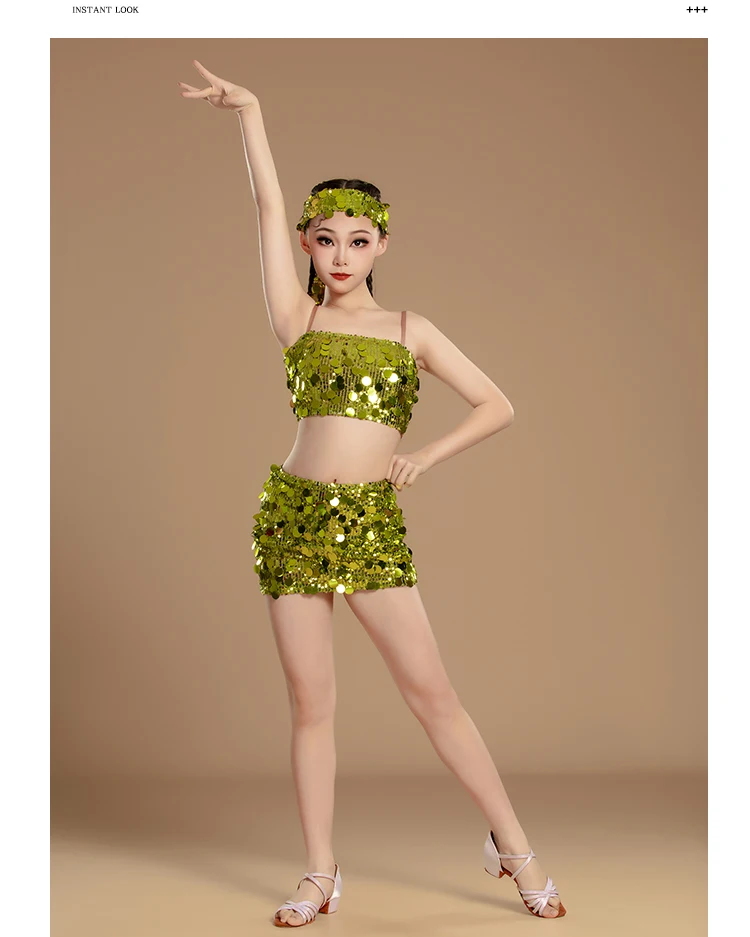 فستان أداء جديد للفتيات للرقص اللاتيني للأطفال فستان ممارسة بدون أكمام فستان رقص للفتيات على الموضة بدقة رومبا