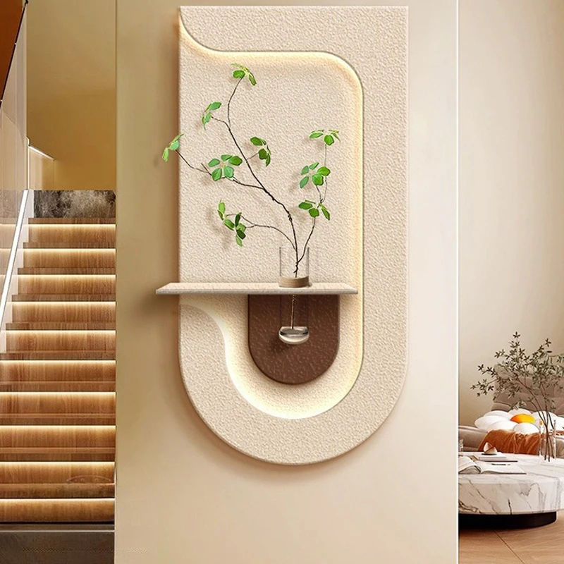 Entrance decoration porch green plant ornaments entrance corridor LED wall lamp painting high-end living room mural lamp