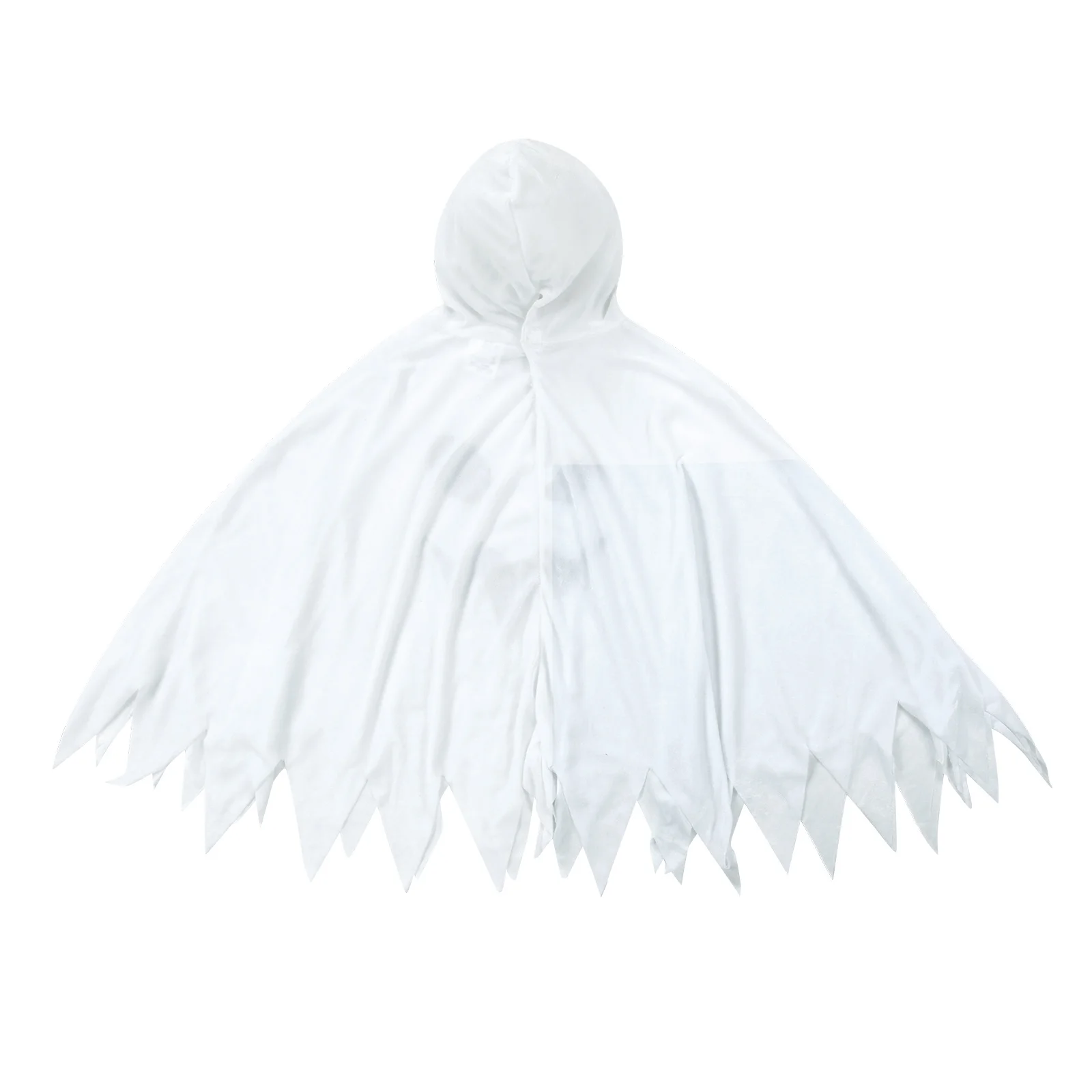 Cape d'Halloween à Capuche Blanche pour Enfant, Costume de Cosplay à Franges, Imprimé Fantôme Drôle, pour Performance sur Scène