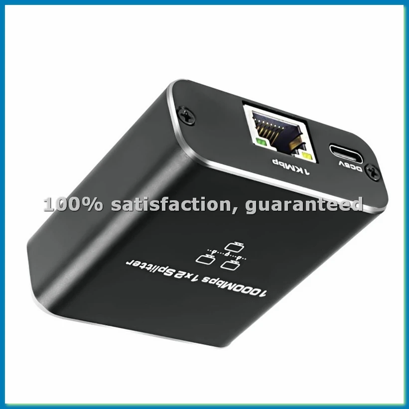 Gigabit Ethernet Splitter 1 to 2 1000Mbps RJ45 LAN Internet Splitter for ComputerHub Switch Router Digital TV-ABFB