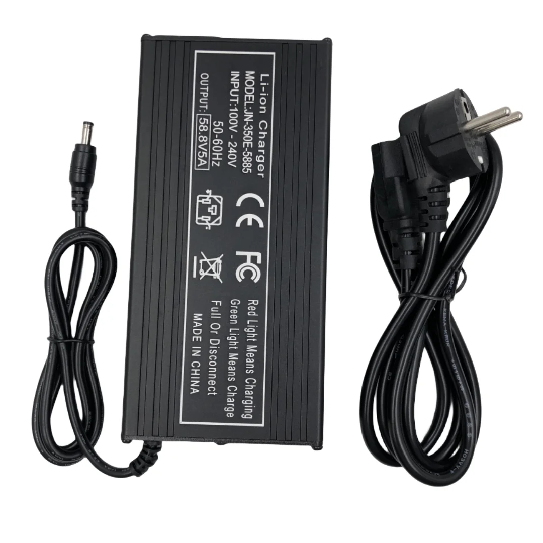 58.8V5A Battery Charger For 14S 52V/48V Li-ion Battery lithium battery Strong with cooling fan fast charger Metal Shell