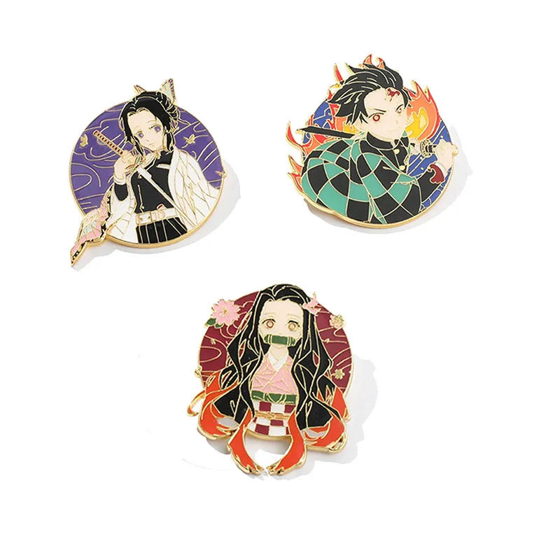 Anime-Pins, Manga-Broschen, Tanjiro, Nezuko & Shinobu Pins, perfekt für Taschen, Rucksäcke, Kleidung, Kragen, Geschenke