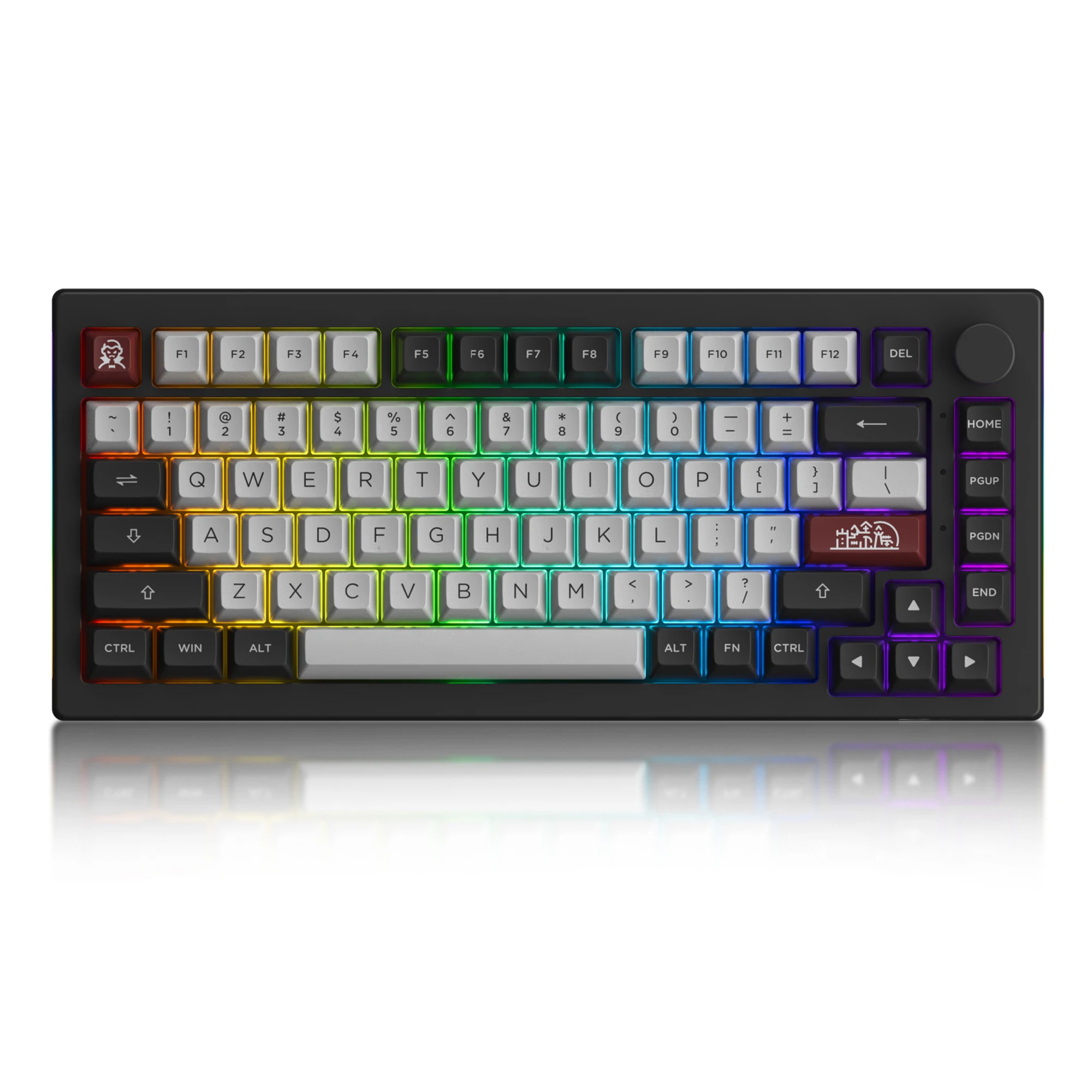 Akko 5075B Plus Dracula Castle 75% Mechanical Gaming Keyboard 3/5 Pin Hot Swap Three-Modes RGB 2.4GHz Wireless/USB Type-C/BT 5.0