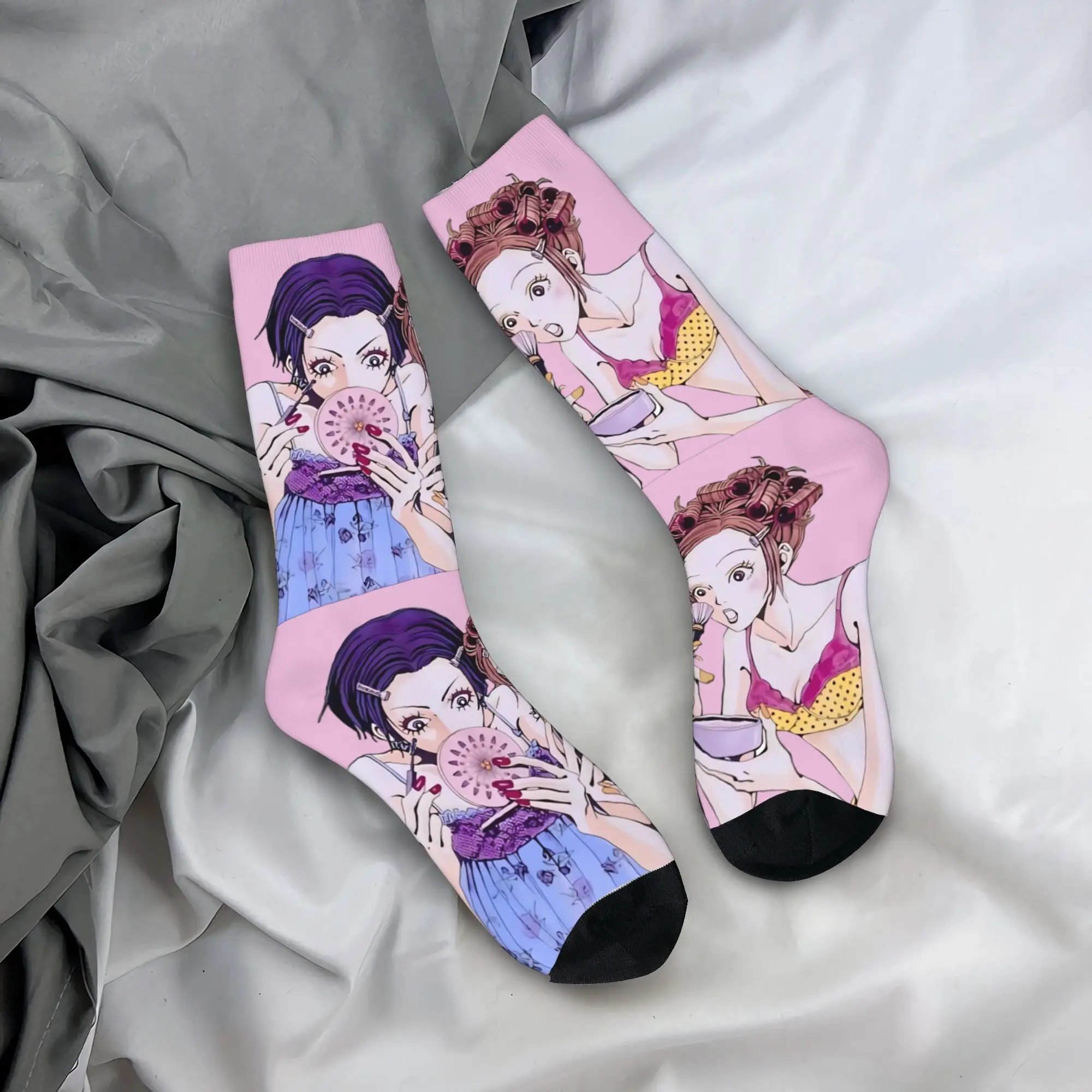 نانا آي يازاوا الجوارب الرجال النساء البوليستر مضحك سعيد أنيمي الجوارب Harajuku الربيع الصيف الخريف الشتاء الأوسط جوارب أنبوبية هدية #3