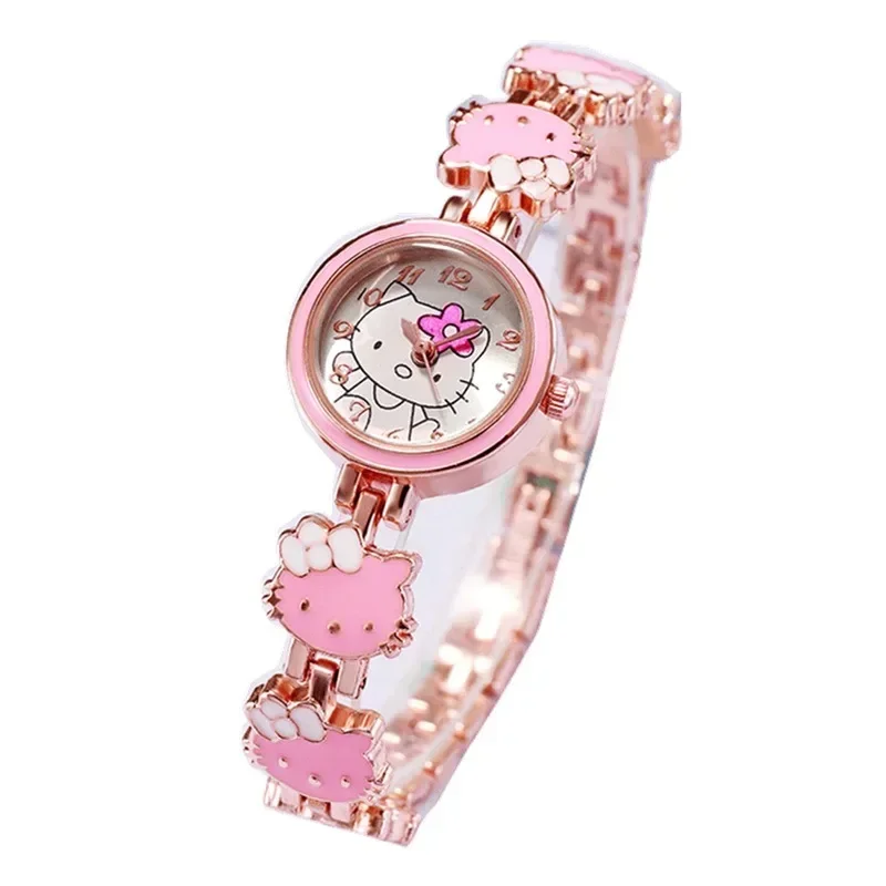 Sanrio Hello Kitty Watch Kawaii Kt Cat Ladies Jewelry Student Cartoon Quartz Watch Girlfriend Valentine\'s Day Birthday Gifts