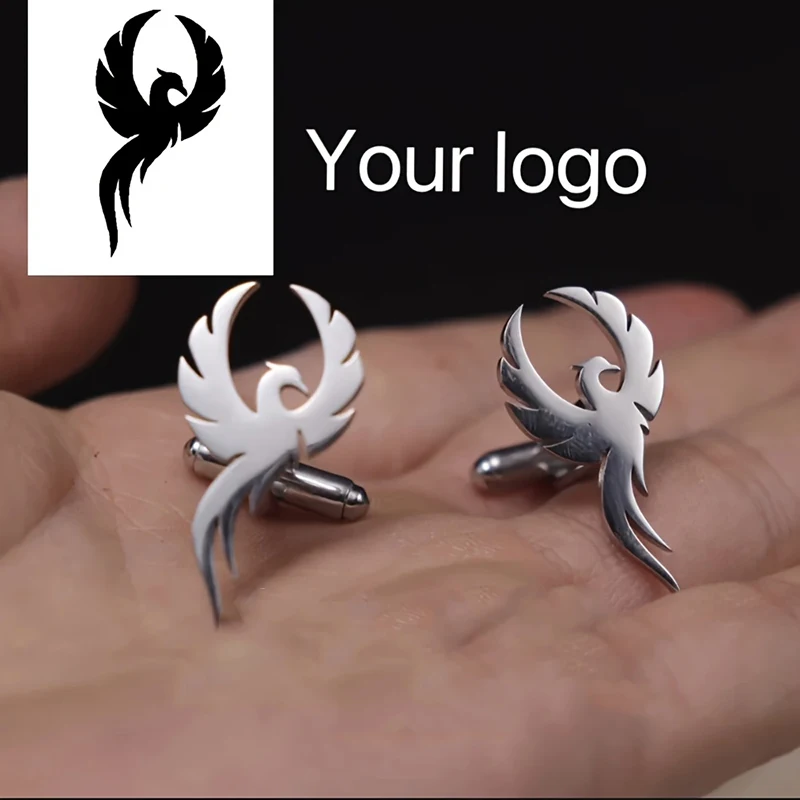 

Custom Logo Men's Personalized Cufflinks Custom Your Picture Jewelry Elegant Minimalist Design 304L Stainless Steel Cufflinks