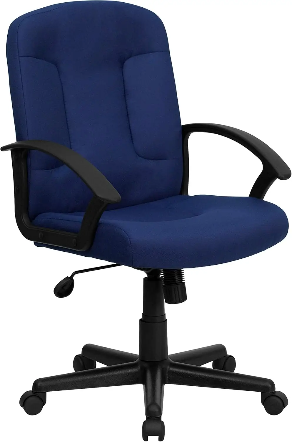 

Garver Mid-Back Navy Fabric Executive Swivel Office Chair with Nylon Arms