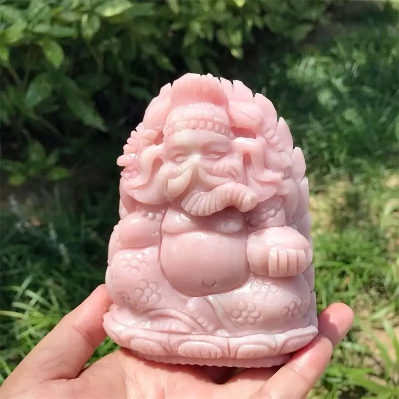 

12CM Natural Pink Opal Ganesha Carving Polished Animal Powerful Statue For Home Decoration Gift 1PCS