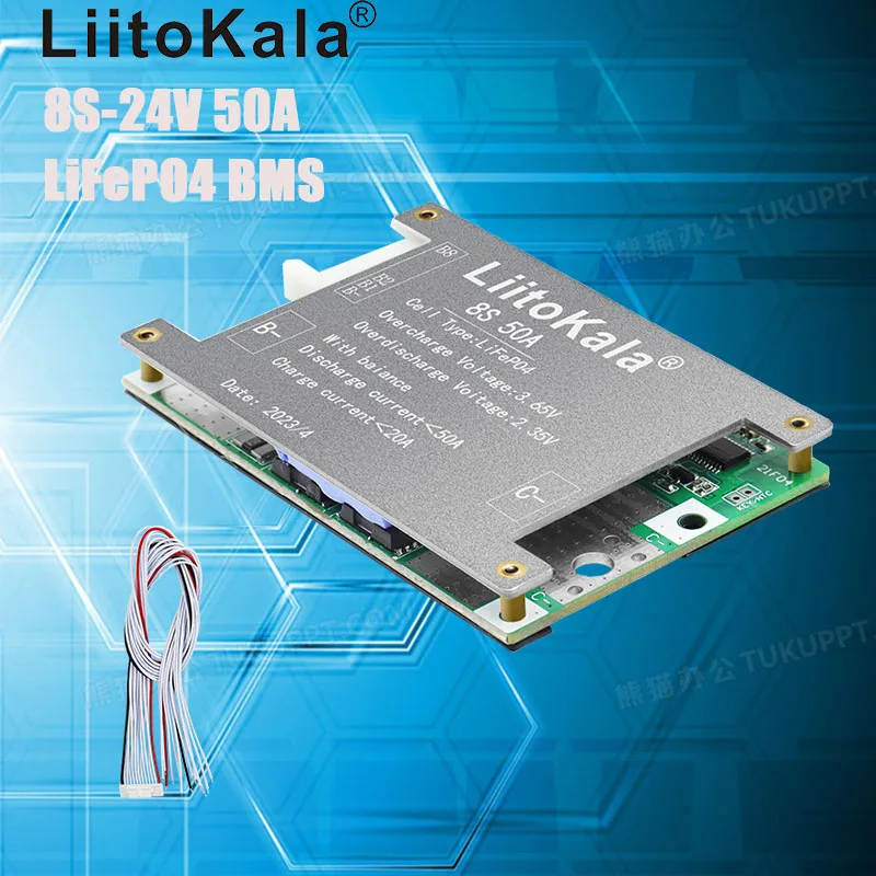 

LiitoKala 8S 24V 50A LiFePO4 Battery Balance Charge Board Equalizer NTC Temperature Protection Equalizador For Escooter/Ebike