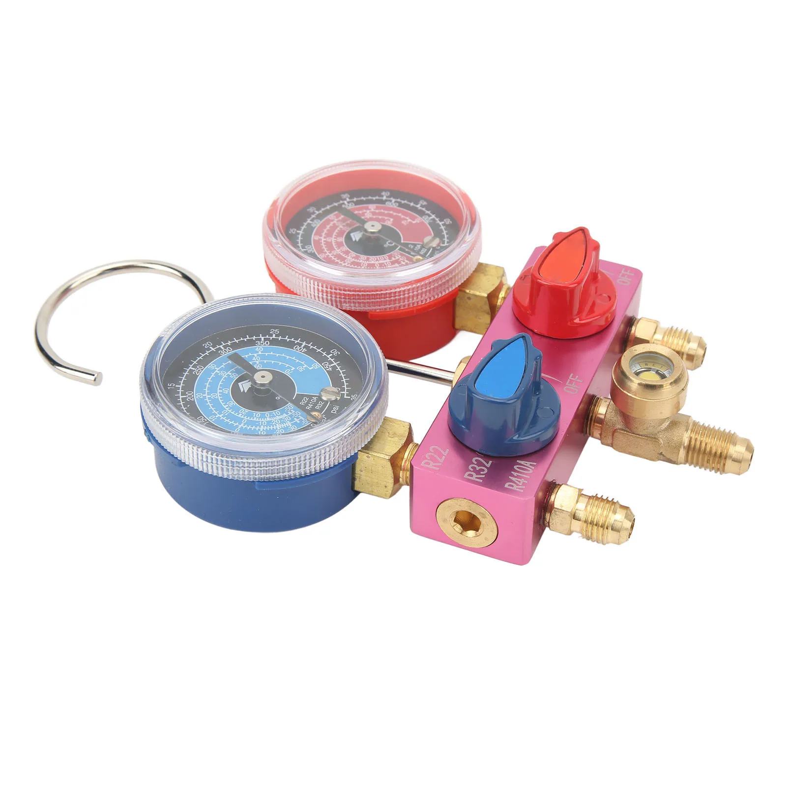 Diagnóstico Manifold Gauge Set, Ar Condicionado Ferramenta, Refrigerante Gauge, G1, 4 Botão De Metal, R22, R32, R410A