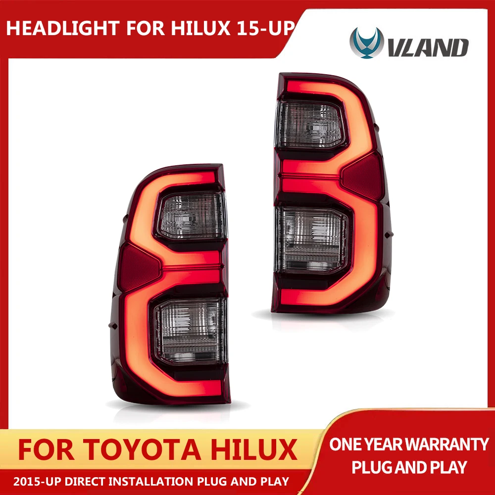 VLAND Taillight Assembly TAILLIGHTS FOR TOYOTA HILUX 2015-UP LED Running Light LED Sequential Turn Signal LED Brake Light