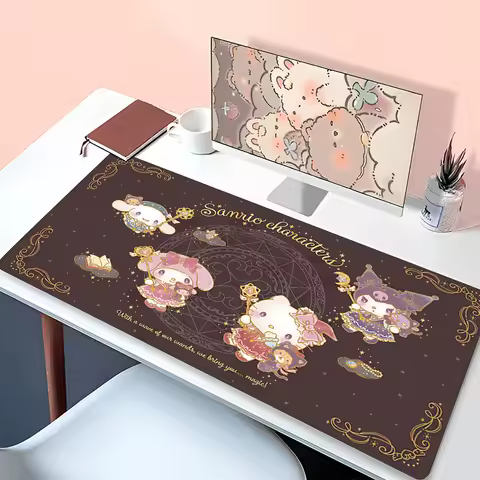 Cute Sanrio Mouse Pad Laptop Hello Kitty Cinnamoroll Keyboard Rug PC Gaming Accessories Mousepad Kawaii Cartoon Desk Mat Carpet