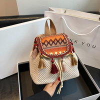 Fashionable and Fresh Straw Backpack, New Trendy Women's Backpack, Bohemian Elegant Backpack, Work Travel Business Trip Women's Backpack