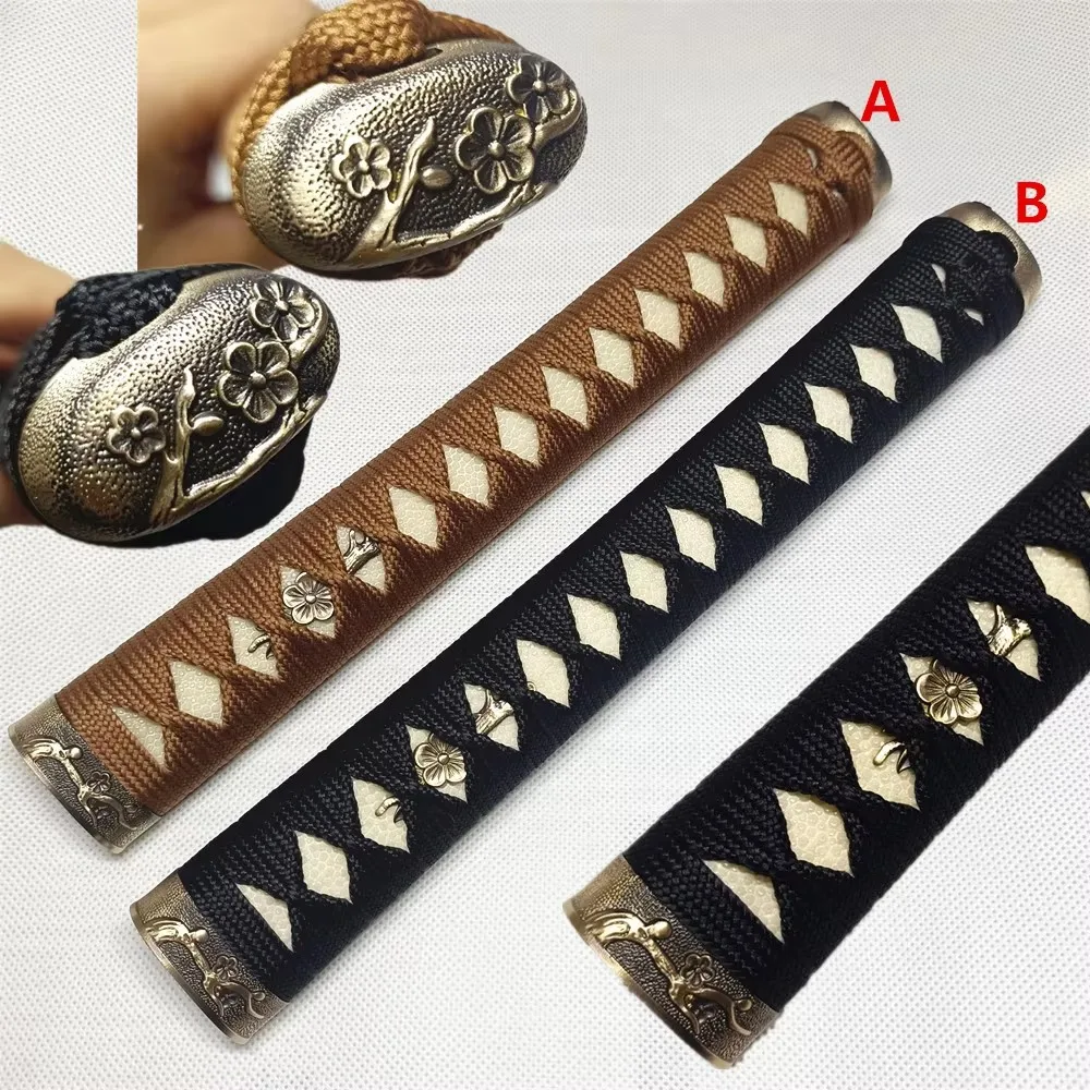 

Real Rayskin Handle Brass Tsuba Fuchi Kashira Menuki For Japanese Sword Katana Part