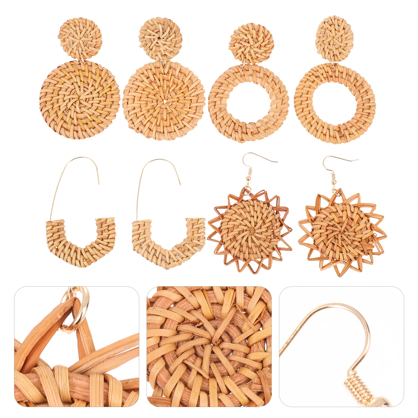 

Handwoven Reusable Woven Earrings For Women Girls Decorative Dangle Earrings Chic Ear Studs Fashionable Female Jewelry