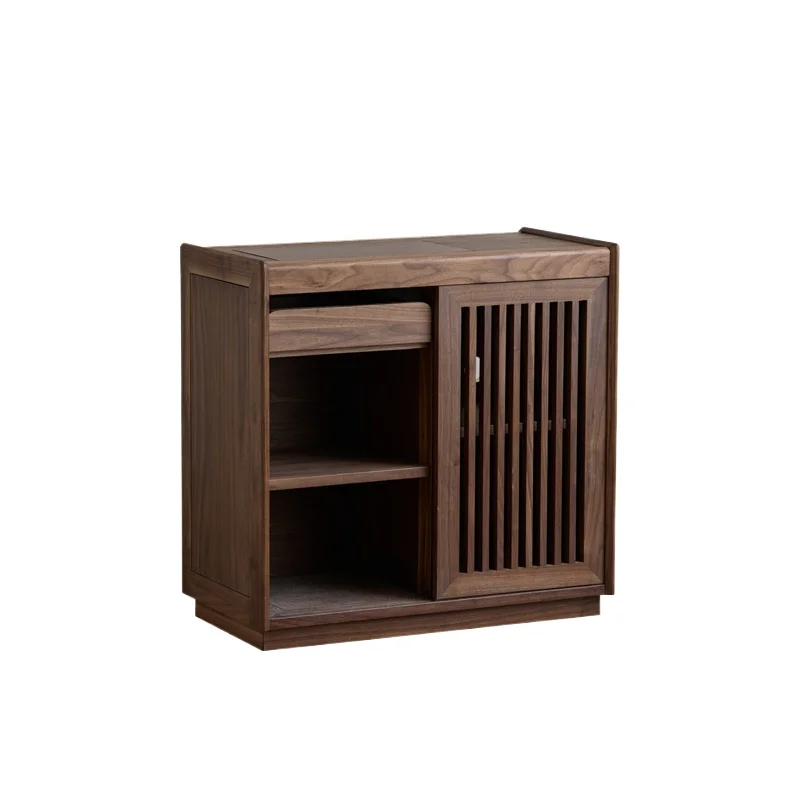

*Black Walnut Tea Cabinet Living Room Side Table Mobile Home Living Room Dining Room Small Solid Wood Coffee Table