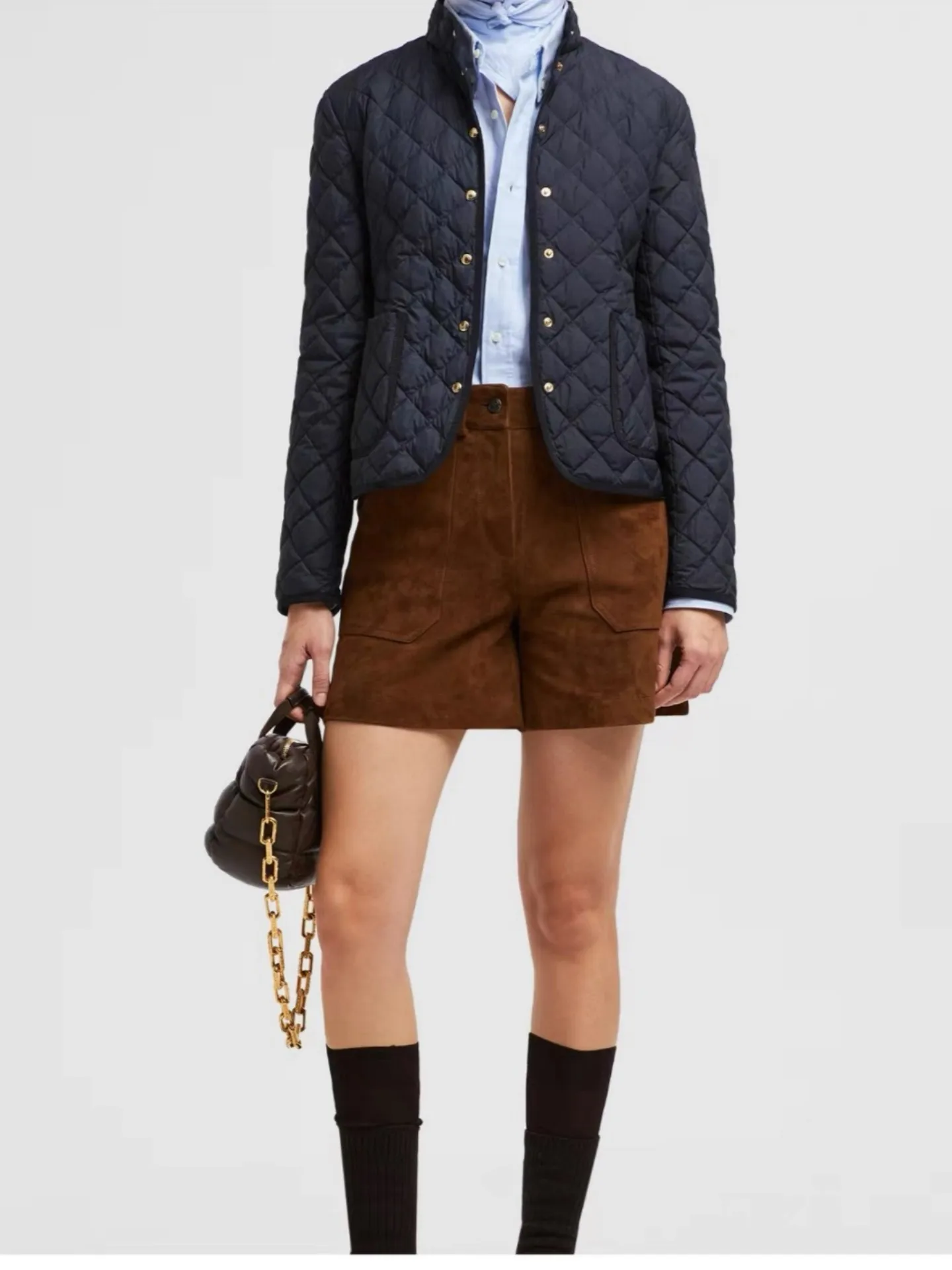 

Ultra-Thin Lightweight Short Puffer Jacket with Stand Collar And Diamond Pattern Open Cardigan Style Women's Fashion Winter Coat