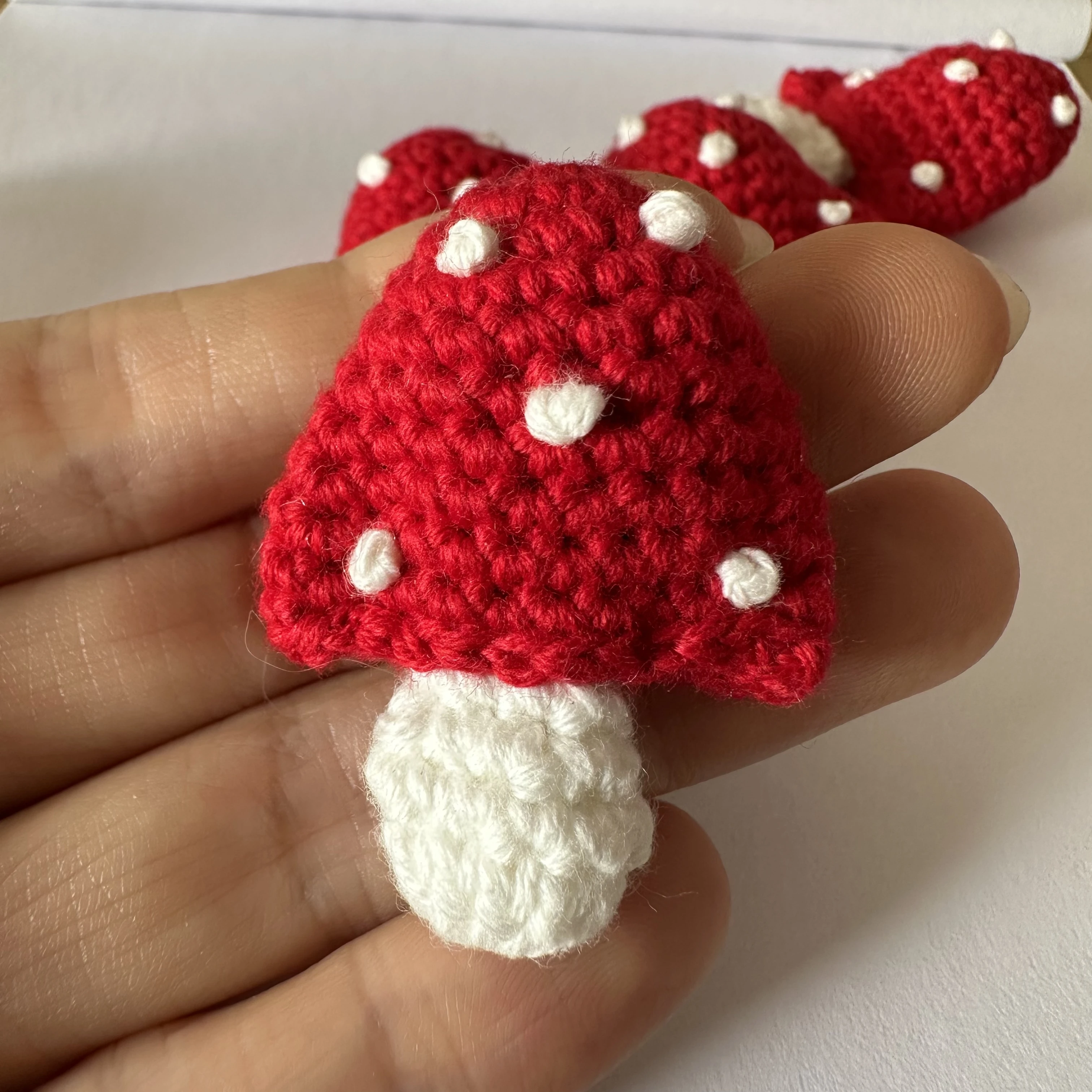 Handmade Wool Crochet Red White Mushroom Hair Accessories Children Hats Scarf Clothes Socks Cartoon DIY Decoration Accessories