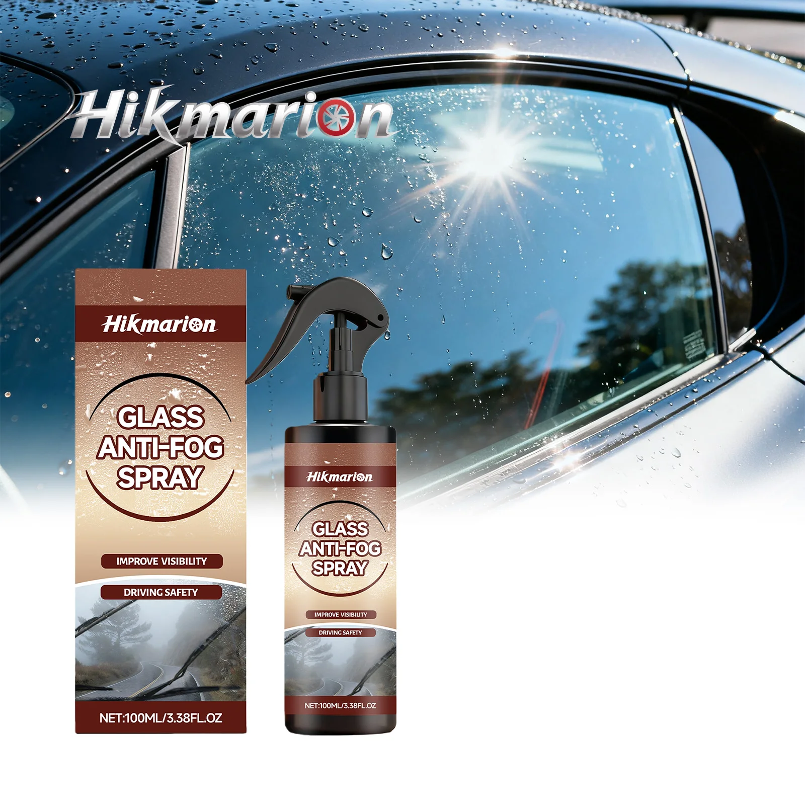 Car Glass Defogger Anti‑Fog Spray Nano Coating Clear Vision For Auto Window Rear‑View Mirror Helmet Glass Care