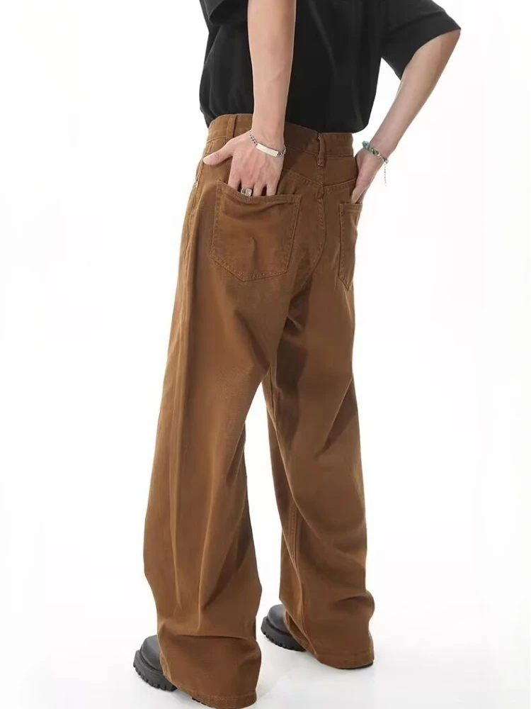 Baggy Jeans Men Ulzzang Personality Minimalist Loose Casual Wide Leg Trousers Streetwear All-match Mature Daily Handsome Basic