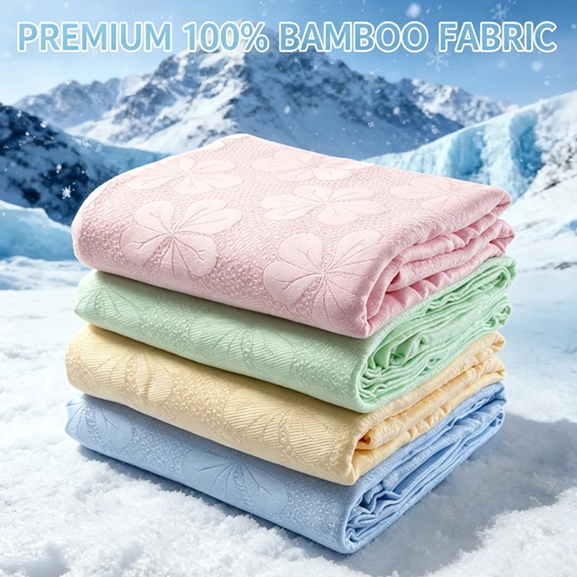 Summer Bamboo Fiber Cooling Blanket, 100% Viscose Derived from Bamboo, Lightweight Cool Blanket for Hot Sleepers, Soft Blankets