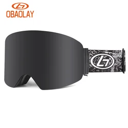 OBAOLAY-Snow Glasses for Men and Women, Anti-Fog Coating, Skateboard, Snowboard, Skiing, Sunglasses, Outdoor, Winter Sport