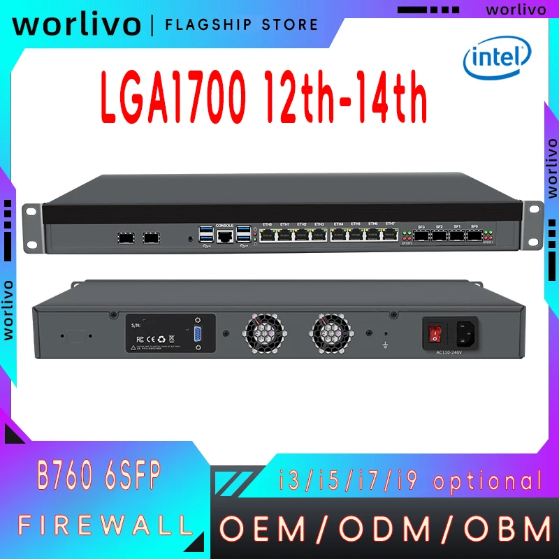 B760 Opnsense 8 Nic Lans 2 Expandable Ports Rackmount 4X10G 4 X 10Gb 1U Lga1700 Cpu 4 Port Sfp 10G Pfsense Router Firewall