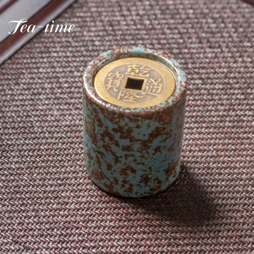 Handmade Stoneware Lid Holder Copper Coin Cover Set Cover Holder Kung Fu Tea Set Tea Ceremony Teapot Cover Bowl Cover Holder