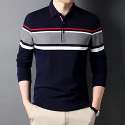 Fashion Lapel Button All-match Spliced Striped Polo Shirts Men's Clothing 2024 Spring New Loose Casual Tops Korean Tee Shirt