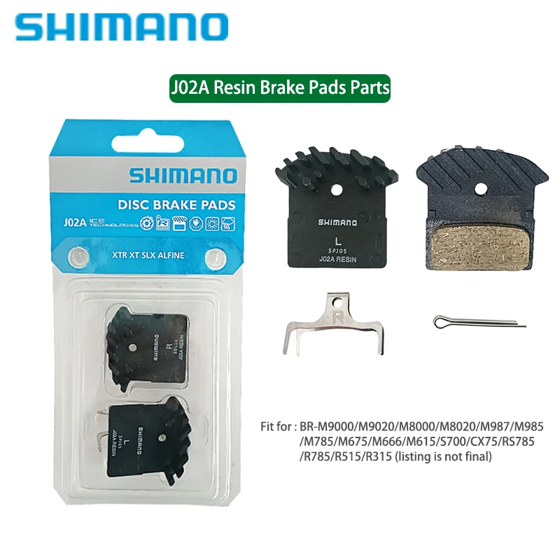 

Тормозные колодки Shimano J02A для горного велосипеда, полимерные тормозные детали для BR-M9000 M9020, M8000, M8020, R785, подкладки для горного велосипеда, оригинальные сменные