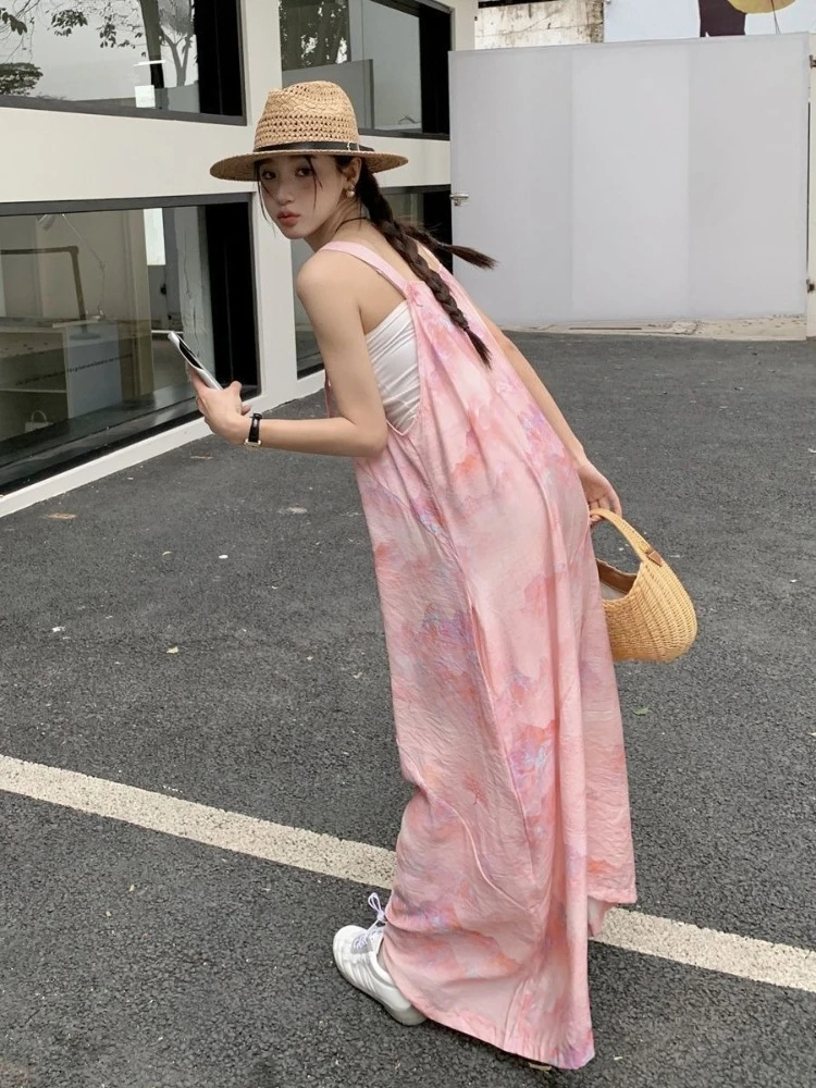 

​ Женский комбинезон в восточном стиле с широкими брюками, высокой талией, утягивающий, с принтом, повседневный, летний ​