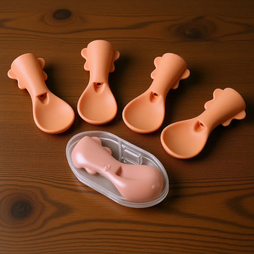 

5pcs Baby Feeder Spoon Soft Silicone Infant Feeding Spoons For Weaning Complementary Food Pouch Attachment Puree Dispensing