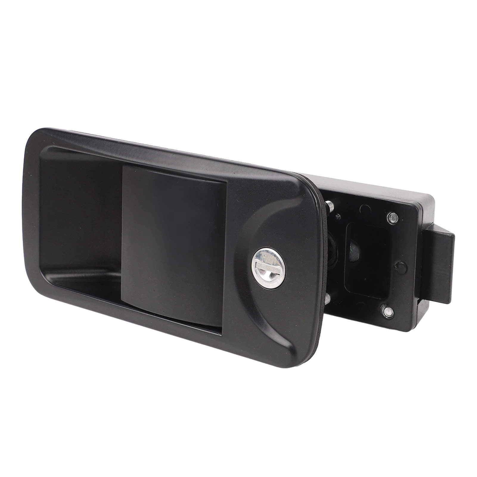 RV Door Lock with 2 Keys Zinc Alloy Flush Mount RV Door Latch Handle for Yacht Caravan Black 6.2 X 3in