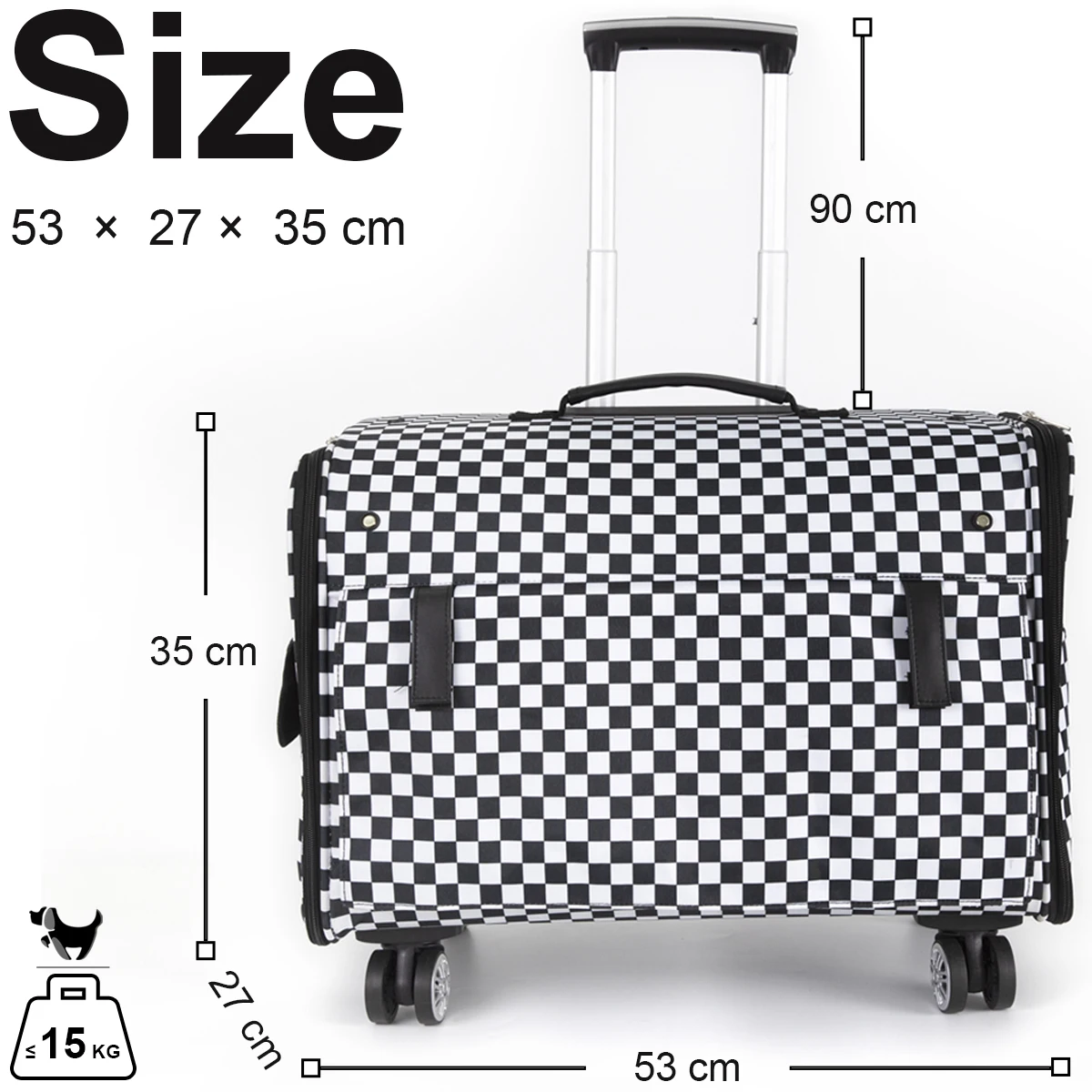 Large Pet Dog Trolley Load 15KG 4 Universal Wheels Pet Stroller Cat Dog Carrier Bag Wheeling Suitcase For Big Pet Travel Case