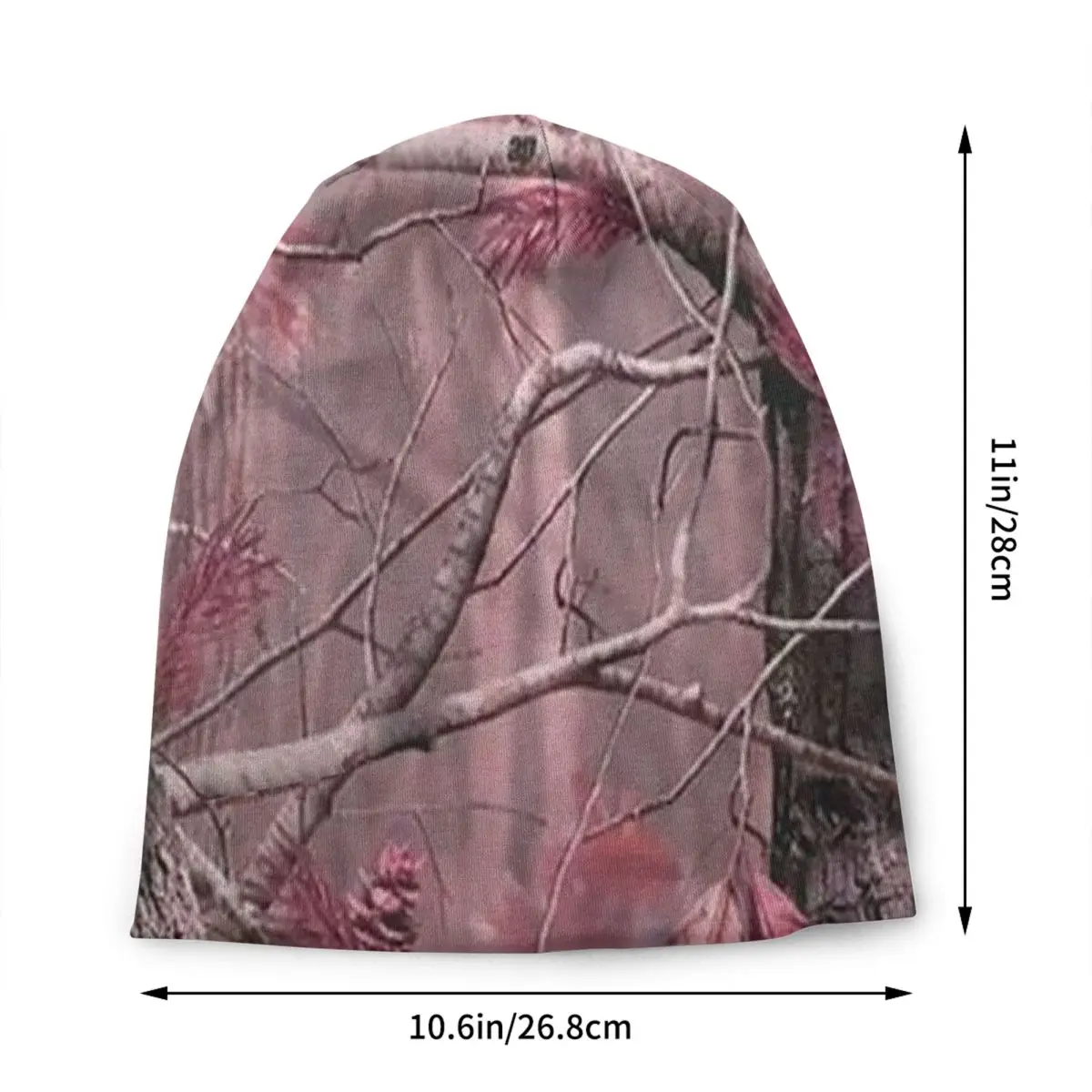 Custom Pink Hunting Camo Camouflage Pattern Bonnet Hats Street Knitted Hat Winter Warm Leaves Woods Season Skullies Beanies Caps