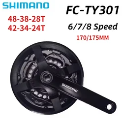 SHIMANO TOURNEY TY FC-TY301 Mountain Bike Crankset 42T 48T Iamok 170mm 175mm 3/8/7/6-speed Chainwheel Bicycle Parts