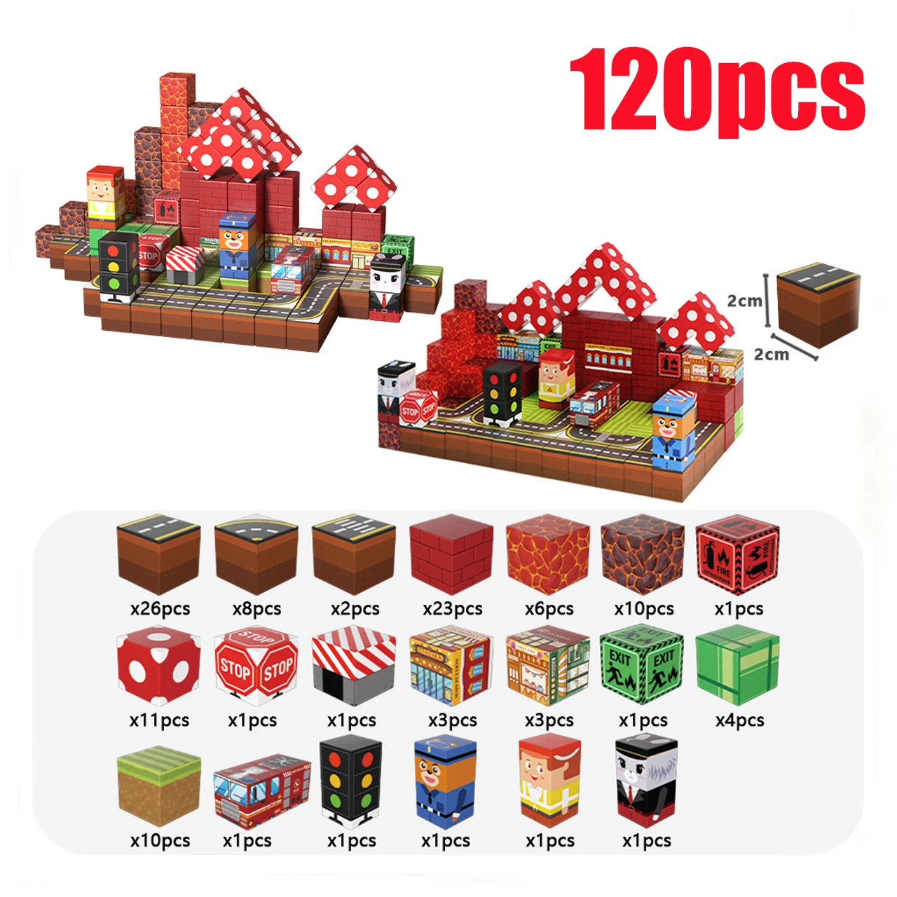 My World Magnetic Building Toy Set, Children's DIY Assembly Toy, Play with Magnets and Blocks