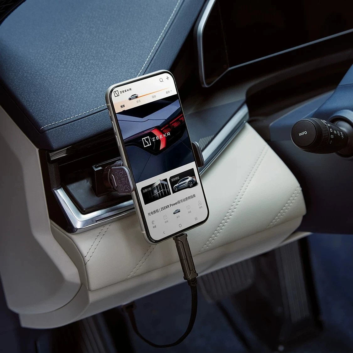 Plug and Play OBD Tap Dual Port Car Fast Charger for Zeekr 001 007 009 X,Hidden Sturdy & Long‑Lasting Car Charging Adapter