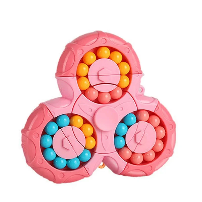 EHJRE – Cube Rotatif 2 En 1, Haricot Magique Décompressant – Jouet éducatif En Plastique, Rose, Pour Enfants Et Adultes