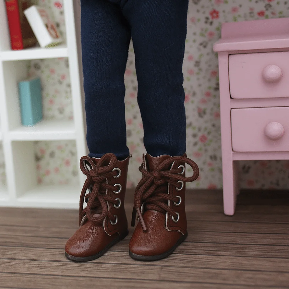 

1 Pair High-top Obitsu 11 Doll Leather Boots Mini 4-holes 1/6 Bjd Doll Leather Shoes Fashion GSC 1/6 Bjd Doll Boots Children