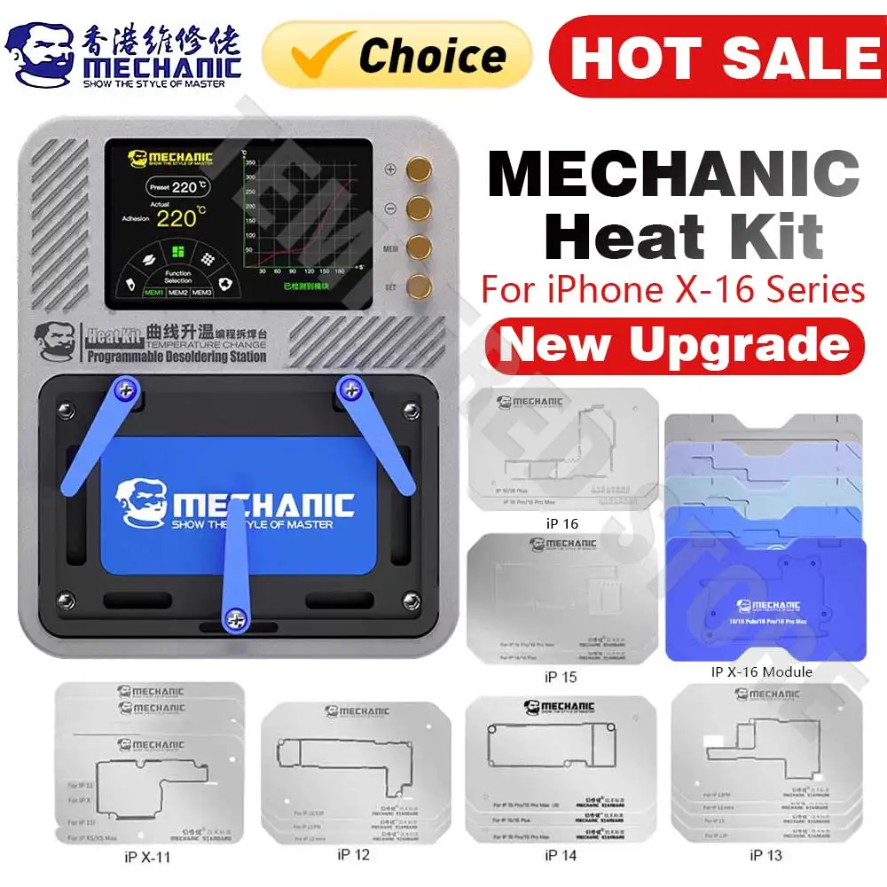 Mechanic Heat Kit Intelligent Heating Separator For iPhone X-16PM Motherboard Layer Face ID Repair Tin Template Welding Station